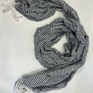 Striped Black and White Scarf